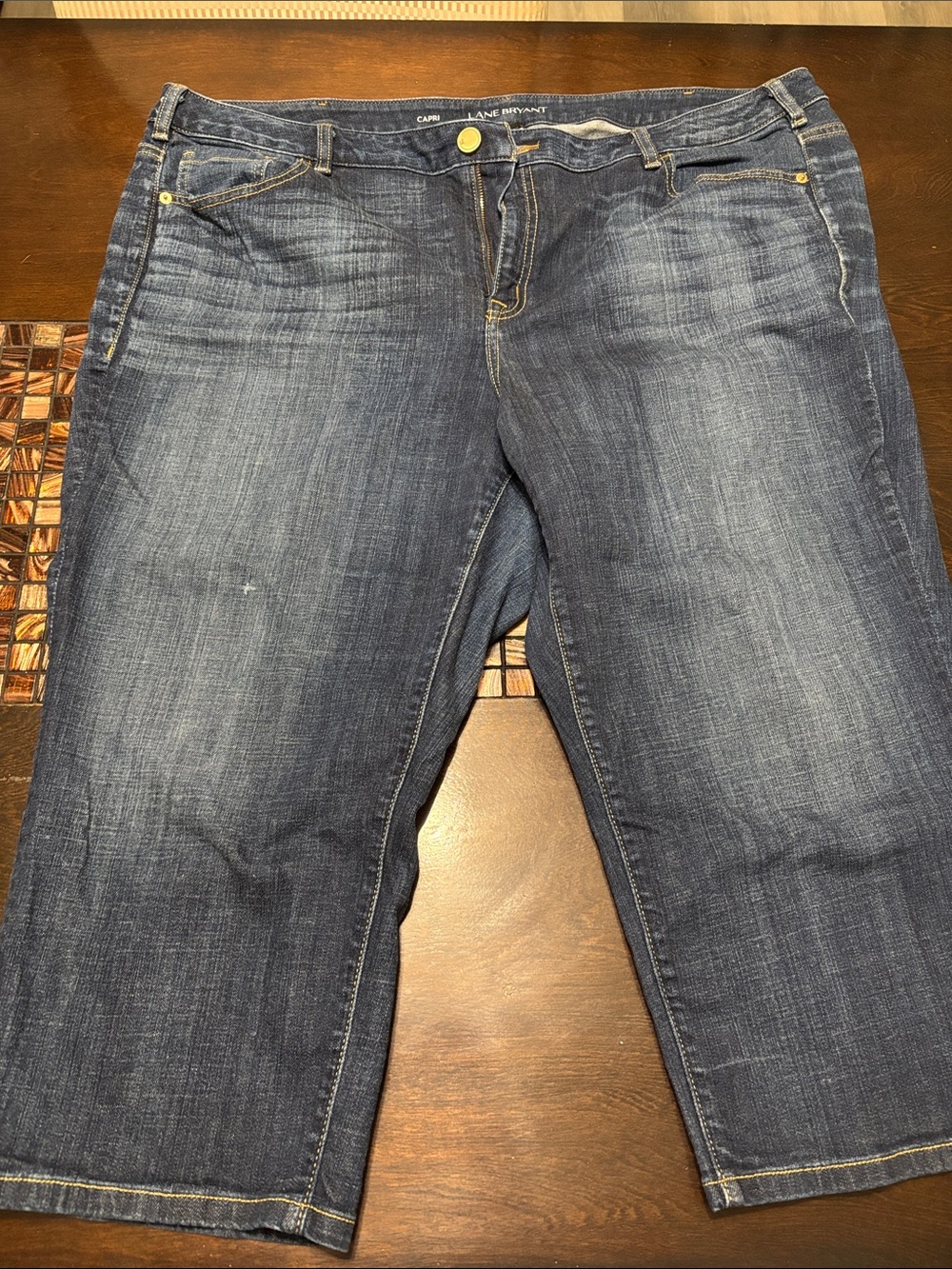 Lane Bryant Indigo Cropped Denim Capri Jeans